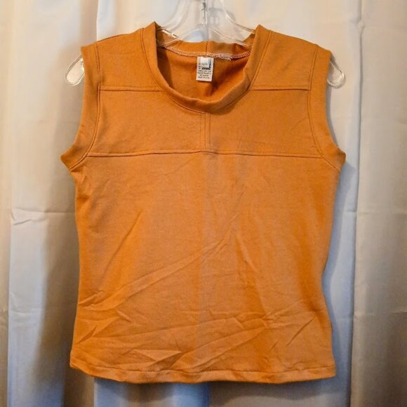 New Rust Orange Crew neck Tank top womens PM Classic fit 100% Cotton t-shirt - Picture 1 of 8